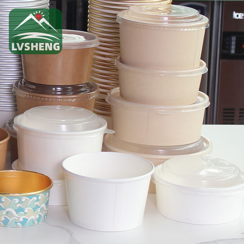 Папяровая міска для салаты з кампостам Bagasse